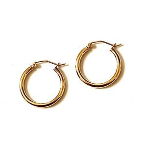 14K real gold Hoop Earrings | Hoop earrings | 2 mm thickness | 20 mm Diameter |